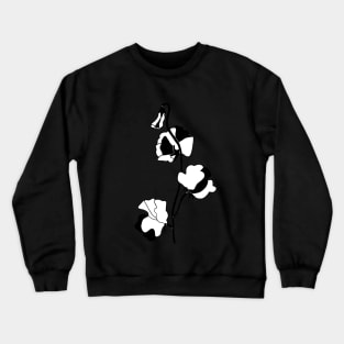 Black and White Sweet Pea Flower Crewneck Sweatshirt